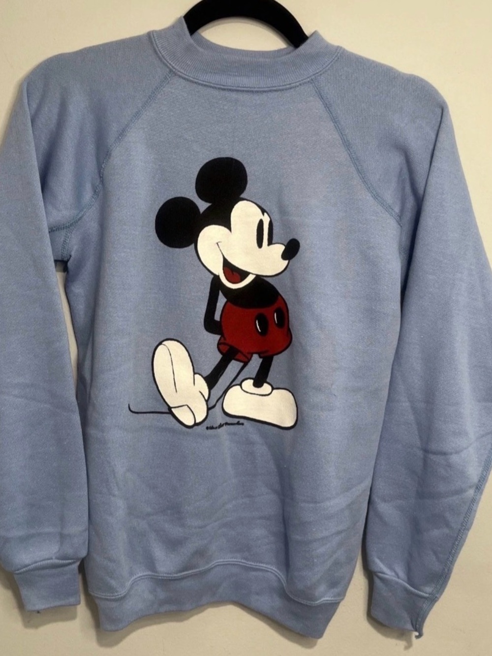 Vintage 80s Disney Mickey Mouse Sweatshirt Baby Blue Kids XL